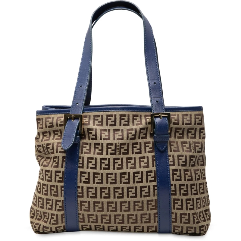 Fendi Tote Zucchino Canvas Handbag braun