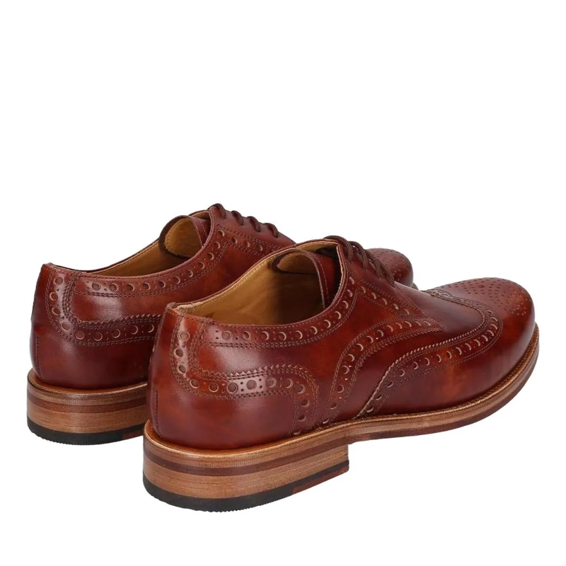 Heinrich Dinkelacker Chaussures à lacets Schnürer Zürich Full-Brogue TC mittel-braun