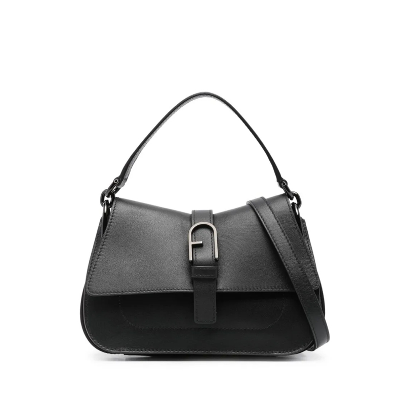 Furla Schultertasche Structured Handbag With Front Buckle Detail Black