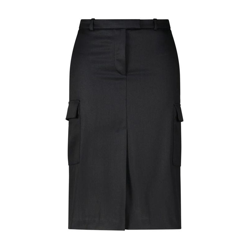 LouLou Jupe longue Midirock Jasper aus Wolle Schwarz