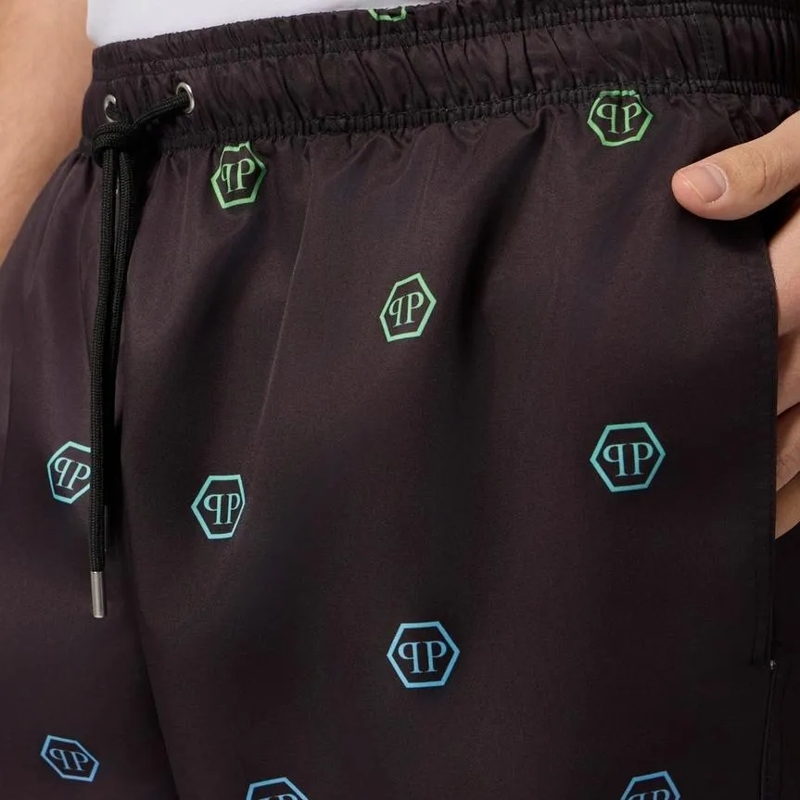 Philipp Plein Shorts Nylon Shorts Degrade Monogram schwarz(Image 5)