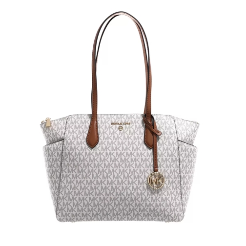 MICHAEL Michael Kors Marilyn Medium Top-Zip Tote Vanilla Acorn Shopping Bag