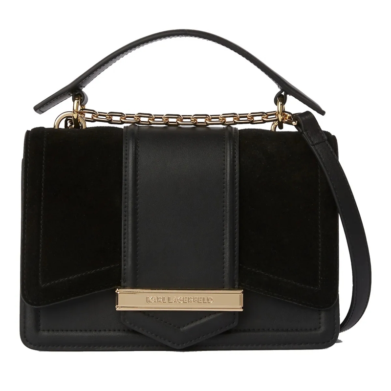 Karl Lagerfeld Schultertasche K/Nova Wildleder-Schultertasche schwarz