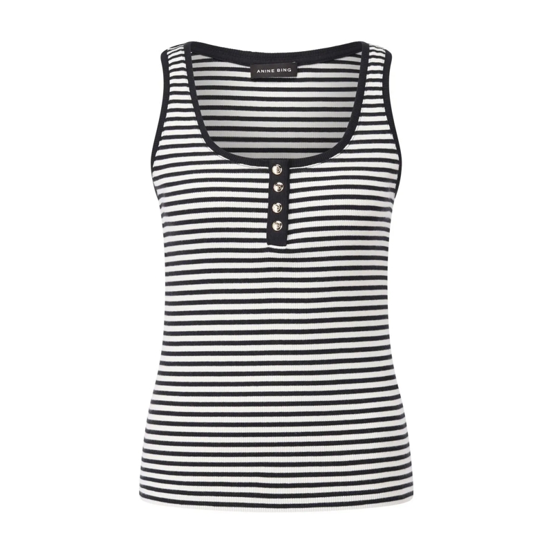Anine Bing Top Geripptes Top Alessia Weiß(Image 5)