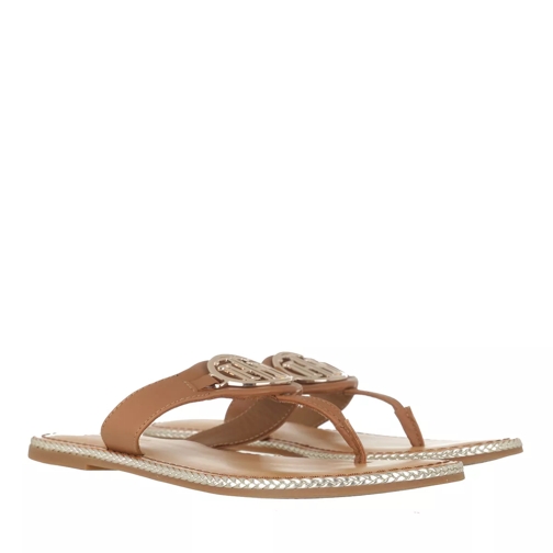 Tommy Hilfiger Essential Flat Sandals Leather Summer Cognac Infradito