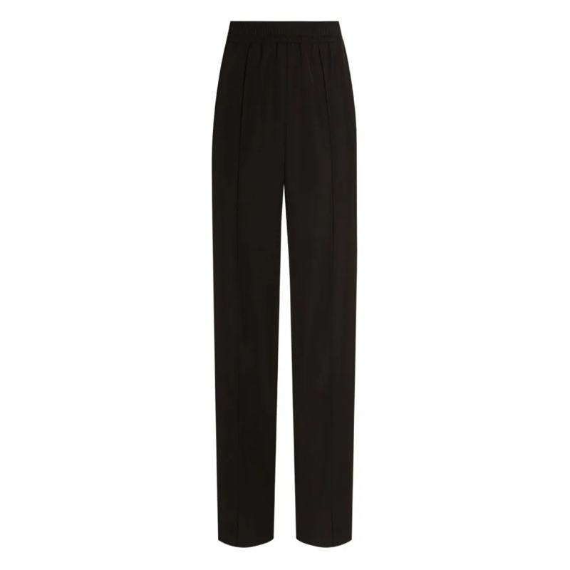 Dolce&Gabbana  Straight-Leg Black Trousers With High Elastic Wais Black