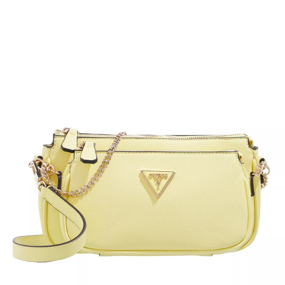 Guess Noelle Double Pouch Crossbody Yellow | Crossbody Bag