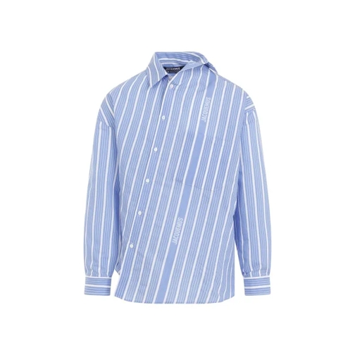 Jacquemus Blue Silk La Chemise Cuadro Shirt Blue Camicie