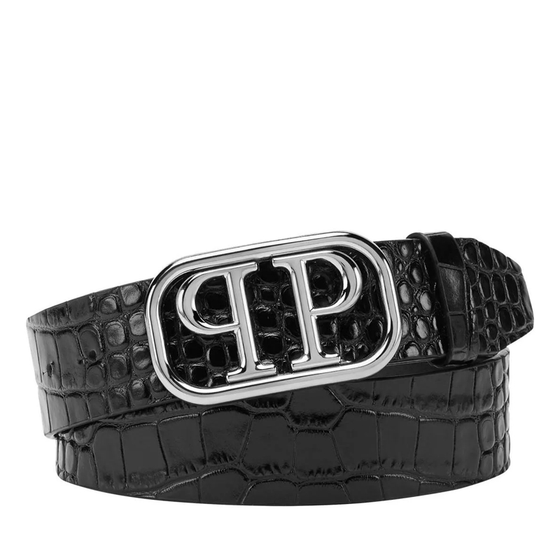 Philipp Plein Gürtel Gürtel Skull Crocco Print schwarz