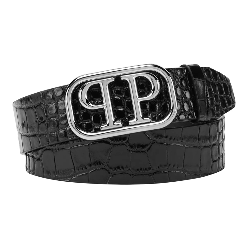 Philipp Plein Gürtel Gürtel Skull Crocco Print schwarz