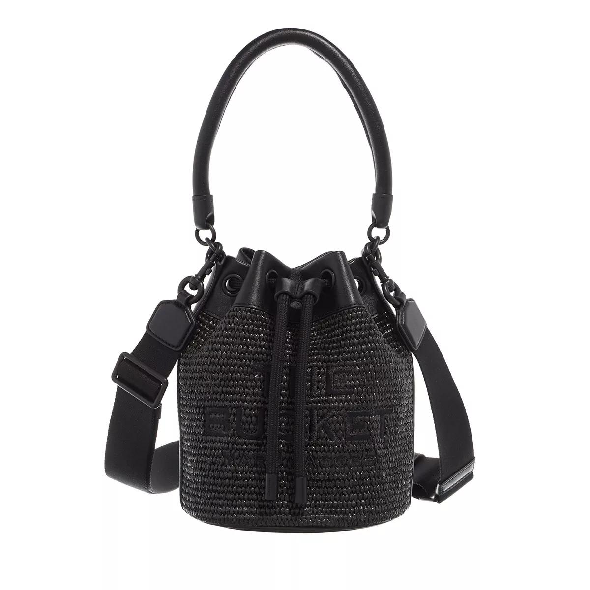 Marc Jacobs Beuteltasche - Woven Raffia Bucket Bag - Gr. unisize - in Schwarz - für Damen