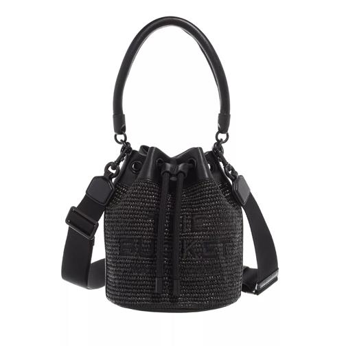 Marc Jacobs Woven Raffia Bucket Bag Black Bucket bag