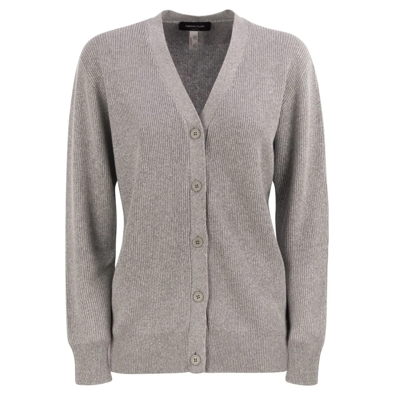 Fabiana Filippi Vest English Ribbed Cardigan Grey