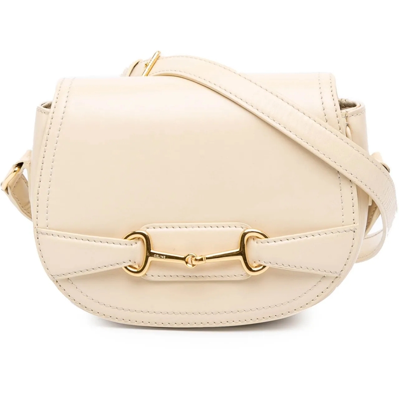 Celine Schultertasche Small Satinated Calfskin Crecy Flap Crossbody braun
