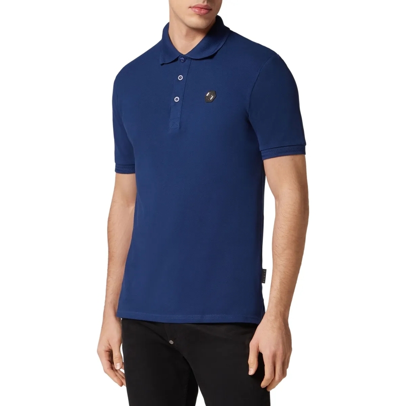 Philipp Plein Top Poloshirt Gothic Plein dunkel-blau