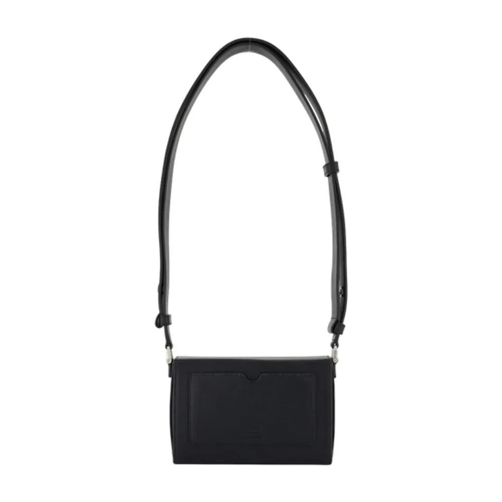 AMI Paris Hobo bags Adc Crossbody Leather Black in zwart