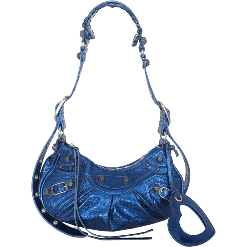 Balenciaga Schultertasche Balenciaga Le Cagole XS Metallic Blue / very good blau