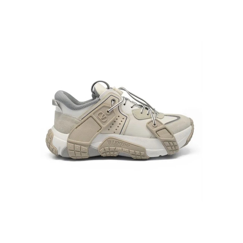 Valentino Garavani Low-Top-Sneaker Suede And Fabric Valentino Wod Sneakers Grey