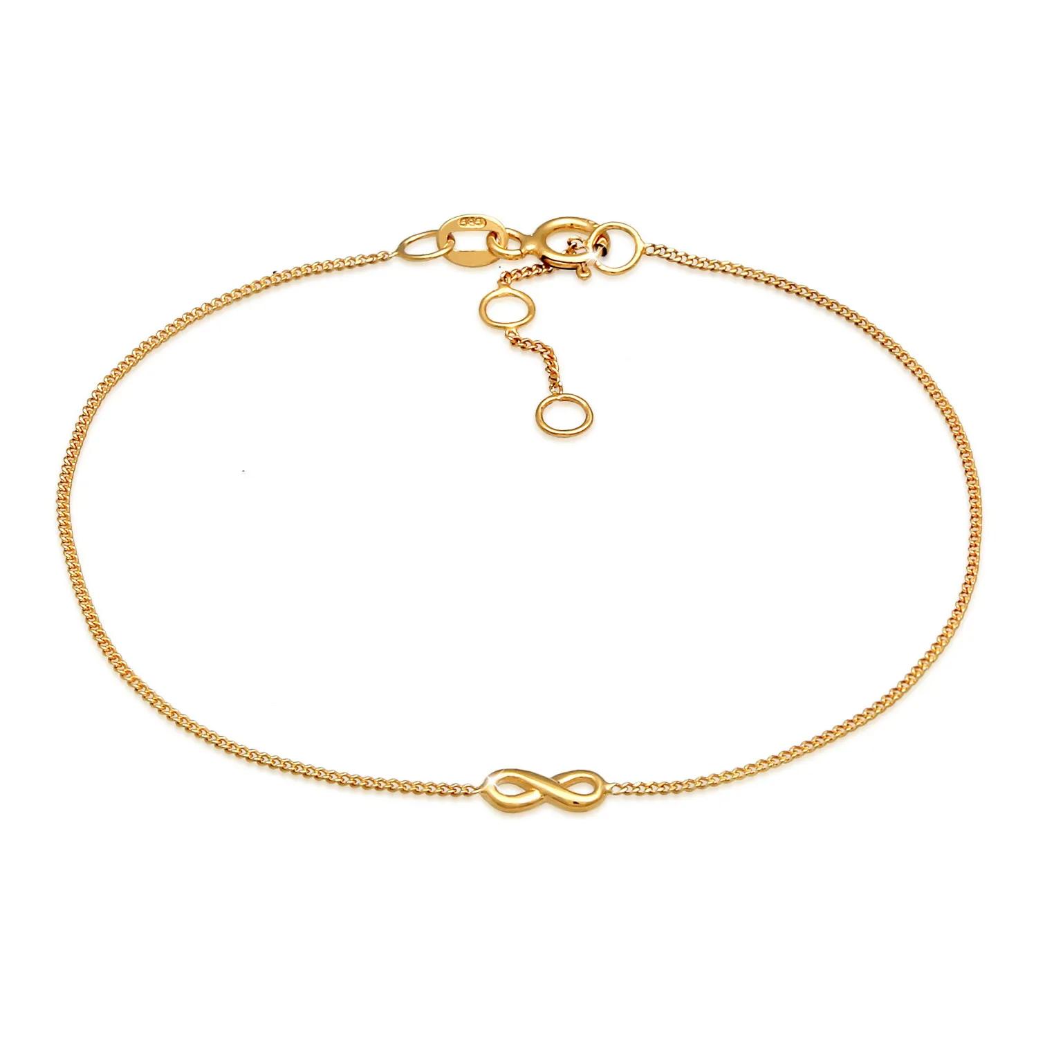 Elli Armbänder - Armband Infinity Unendlichkeit Symbol 585 Gelbgold - Gr. 16 CM - in Gold - für Damen