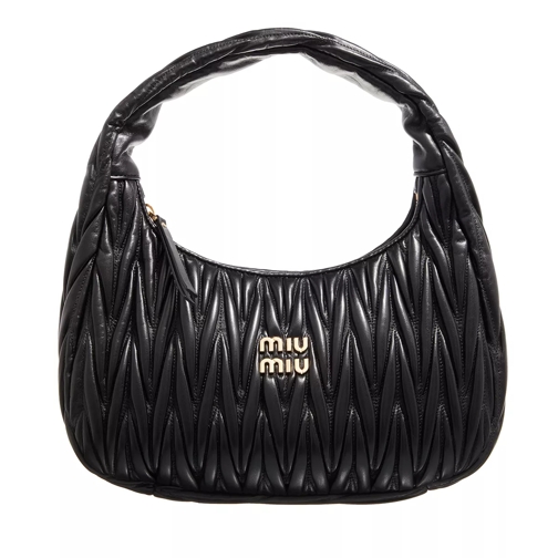 Miu Miu Wander Matelasse Leather Bag Black Hobo Bag