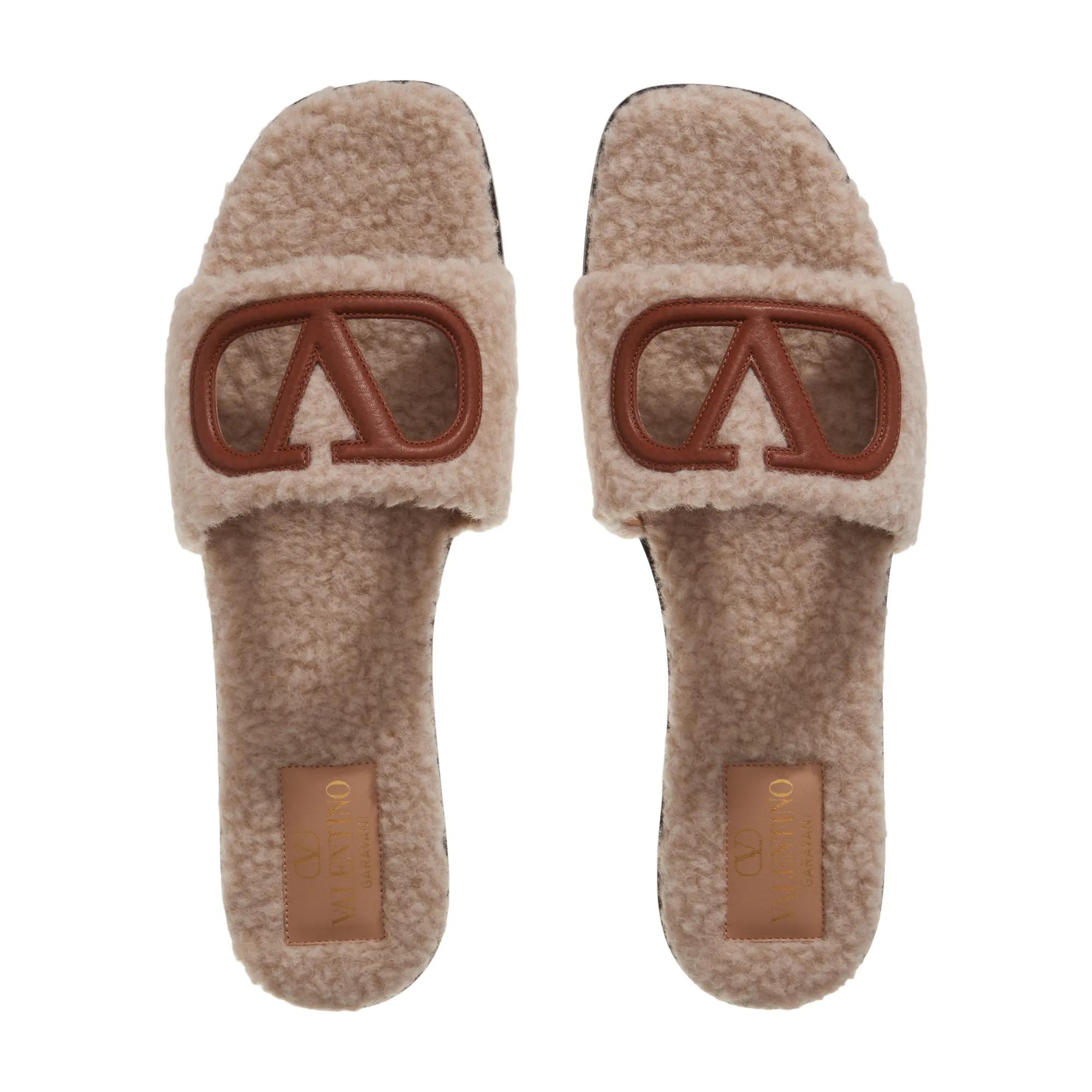 Thumbnail - Valentino Garavani Sandalen - Slide Vlogo Cut-Out - Gr. 37 (EU) - in Beige - für Damen