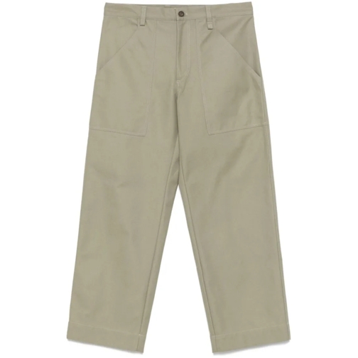 Maison Kitsune  Light Olive Green Cotton Workwear Trousers Green