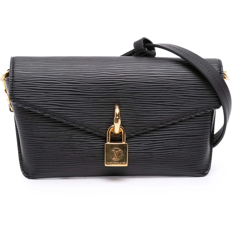 Louis Vuitton Sac à bandoulière Epi Padlock On Strap schwarz