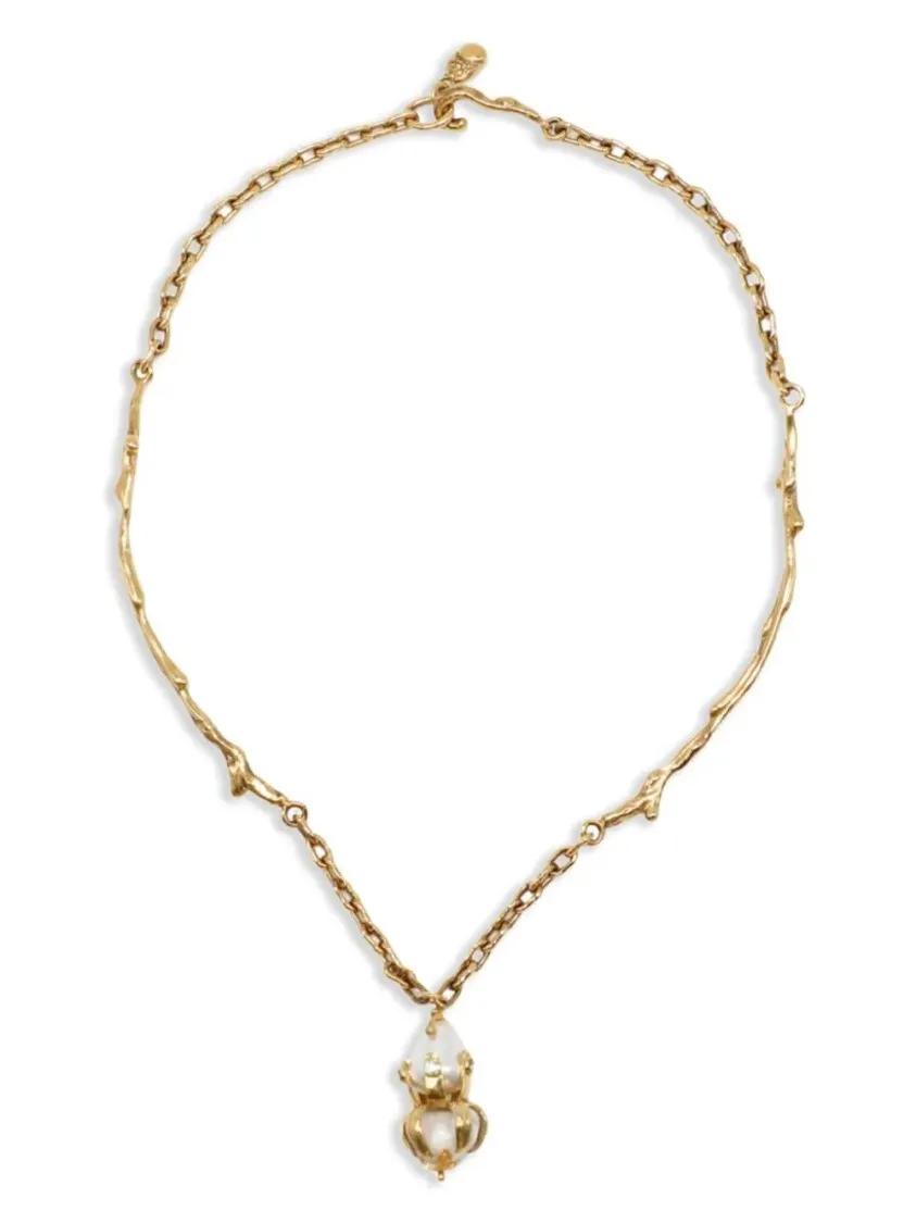 Marni Halskette - Encased-Pearl Branch-Motif Necklace - Gr. unisize - in Gold - für Damen