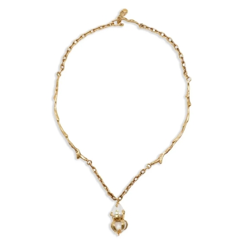 Marni Encased-Pearl Branch-Motif Necklace Gold Medium Halsketting