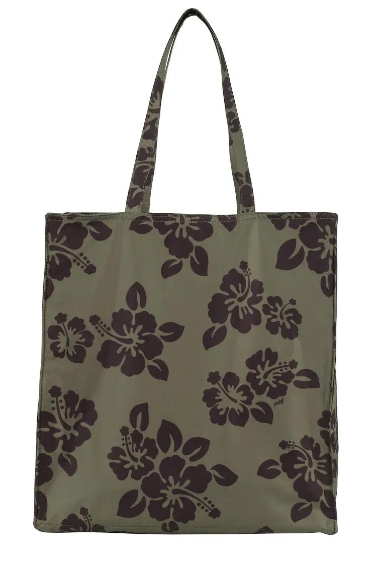 Aspesi Shoppers & Totes Hibiscus-Printed Nylon Shopper Bag in groen