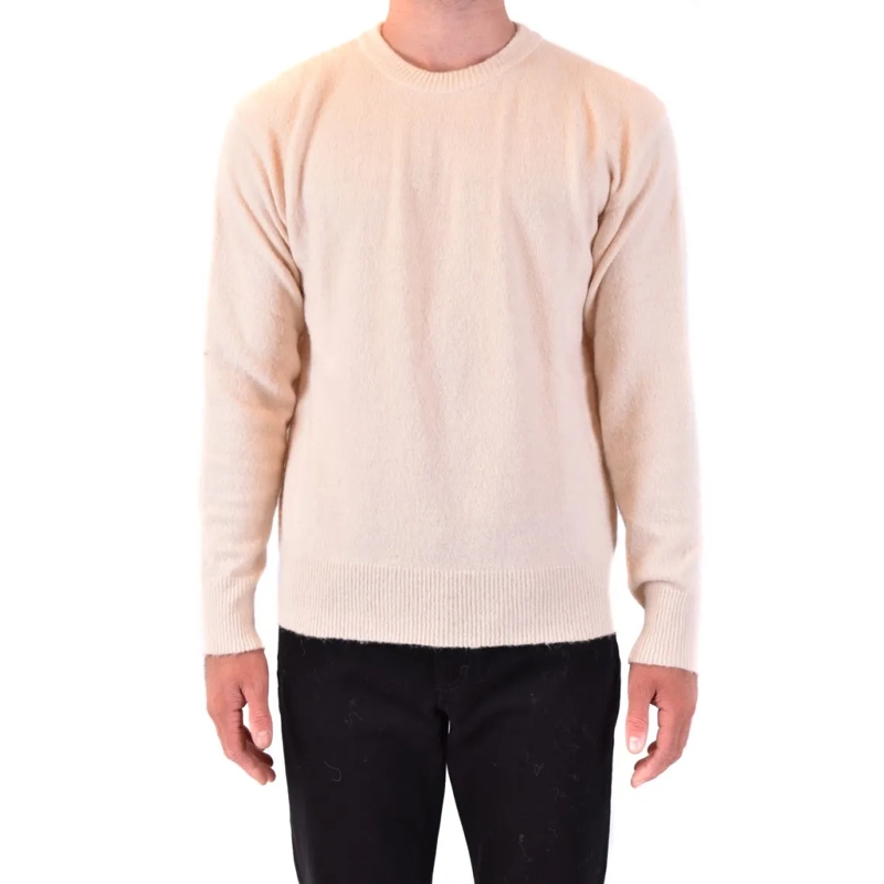 Laneus Trui Multicolor Knit Sweater With Ribbed Detailing Neutrals
