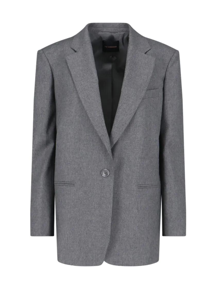 Thumbnail - Andamane - Single-Breasted Blazer In Grey Mélange - Größe 42 - grau