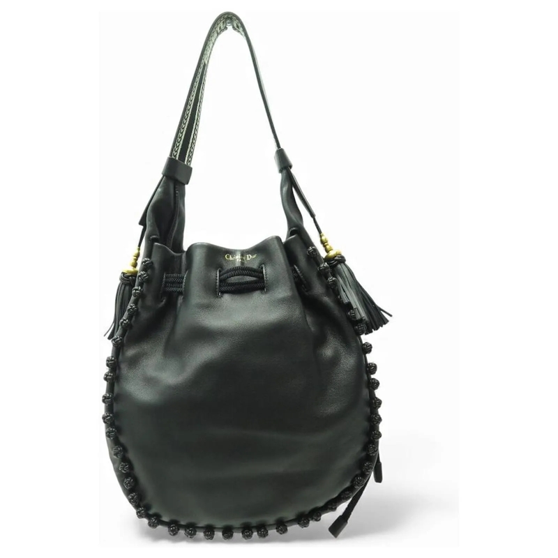 Christian Dior Bucket Bag NEUE CHRISTIAN DIOR SCHWARZE LEDER BUCKET TASCHEN  schwarz