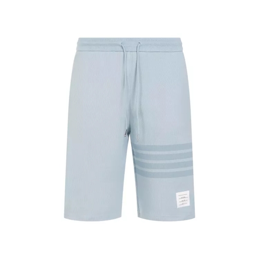 Thom Browne Light Blue Cotton Denim Sweat Shorts Blue 