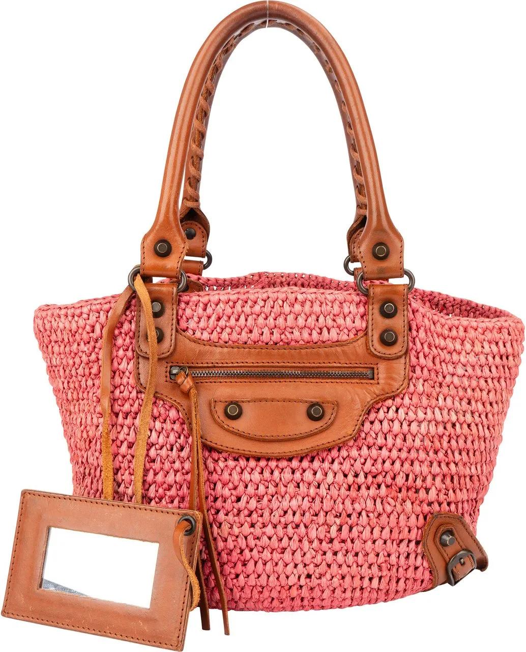 Balenciaga Crossbody Bags - Balenciaga Raffia Panier City Handbag - Gr. unisize - in Gold - für Damen