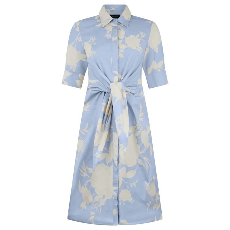 Apart Midikleid Kurzes bedrucktes Kleid hell-blau