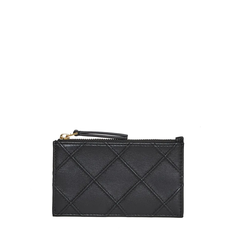 Tory Burch Geldbörse Quilted Nappa Leather Cardholder In Black Black