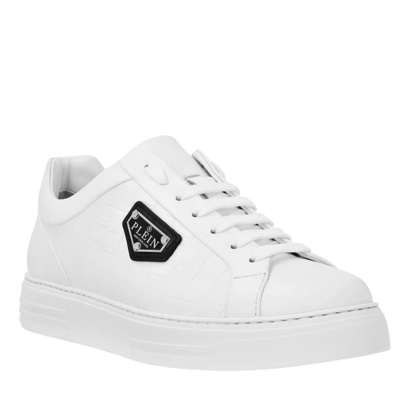 Philipp Plein Low-Top-Sneaker Low-Top Turnschuhe Crocco Print weiss(Image 3)