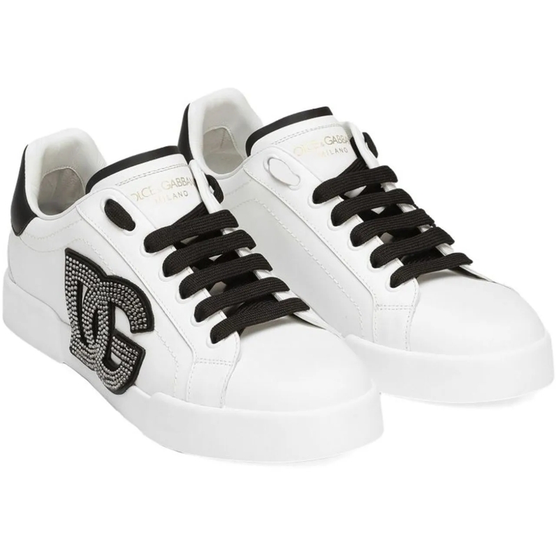 Dolce&Gabbana Low-Top-Sneaker Portofino Light Leather Sneakers With Dg Logo White(Image 14)