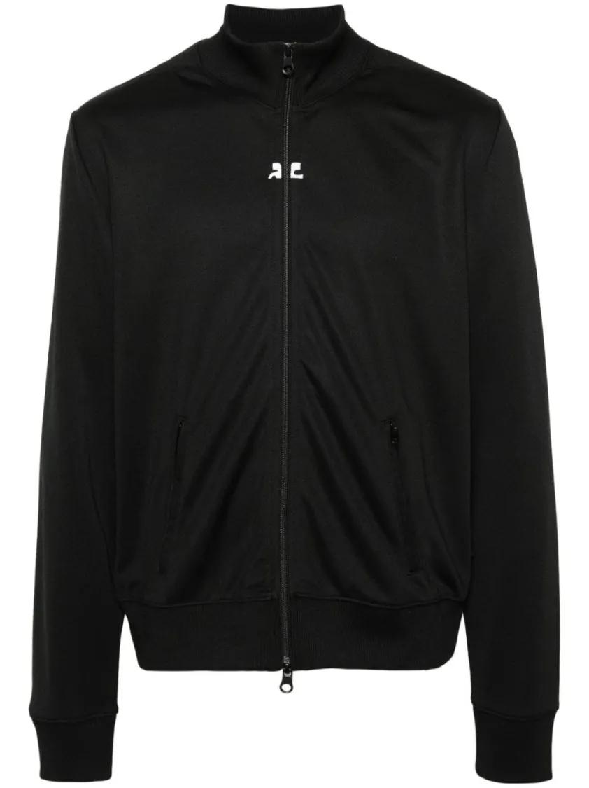 Courrèges - High Neck Logo Jacket - Größe S - schwarz