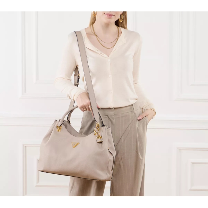 Guess Cosette Girlfriend Carryall Taupe Hobo Bag