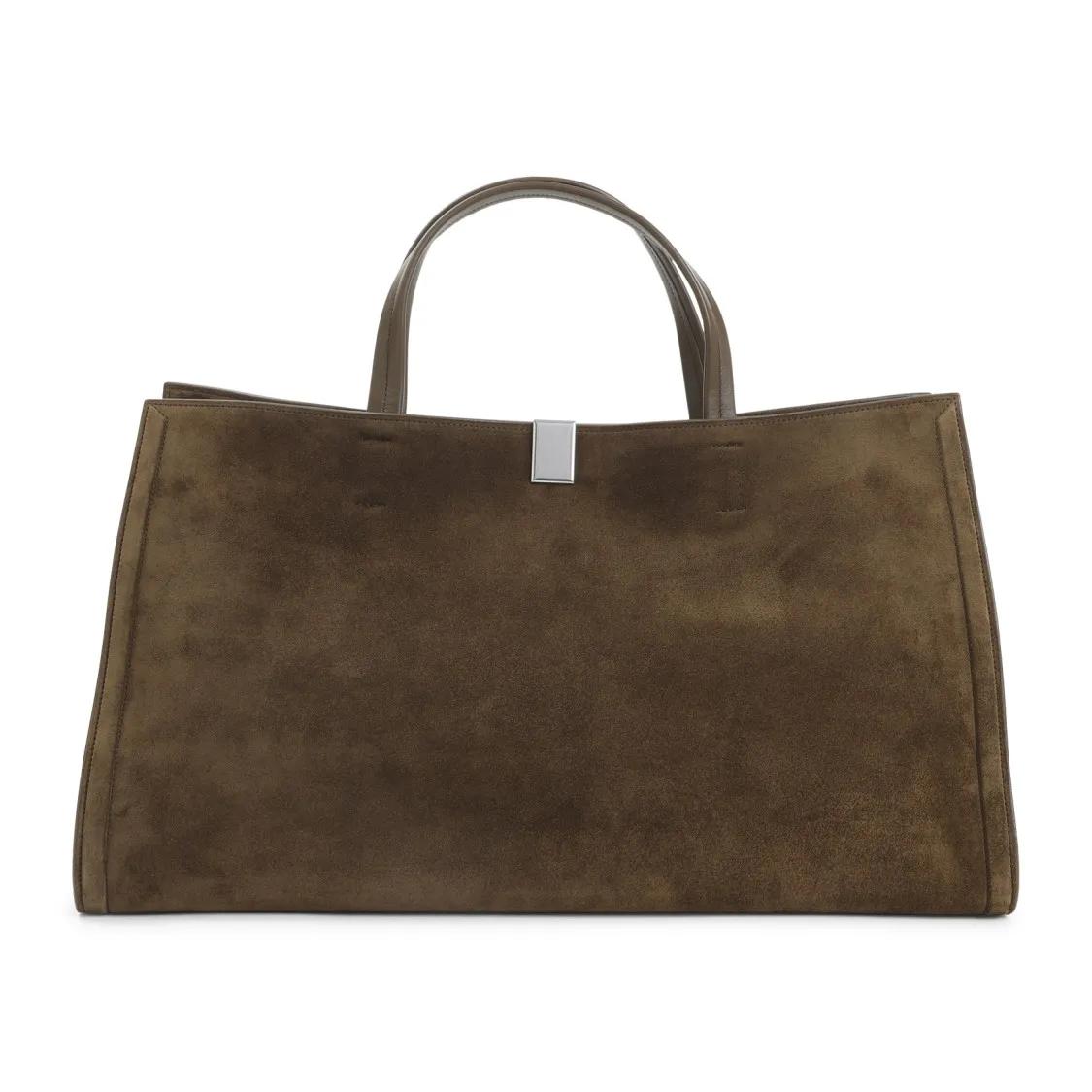 PHOEBE PHILO Large Rectangular Tote Bag Brown | Draagtas