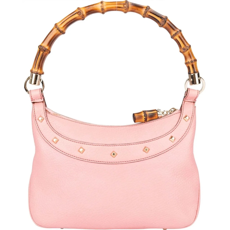 Gucci Schultertasche Gucci Pink Leather Bamboo Handbag rose