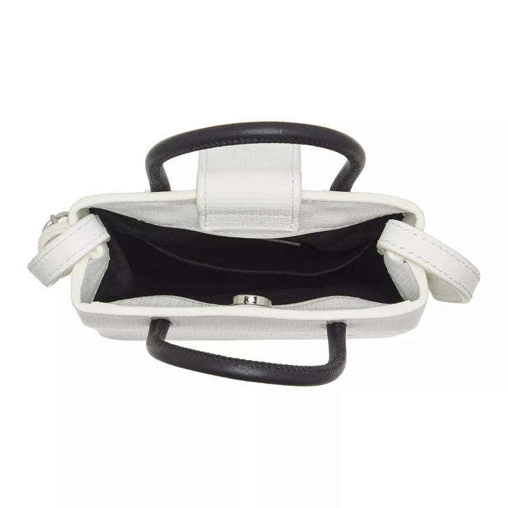 Balenciaga Black Front Logo Top Handle Bag White Mini Bag