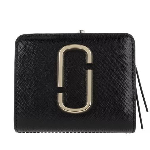 Marc Jacobs The Snapshot Mini Compact Leather Wallet Black Multi Bi-Fold Portemonnaie