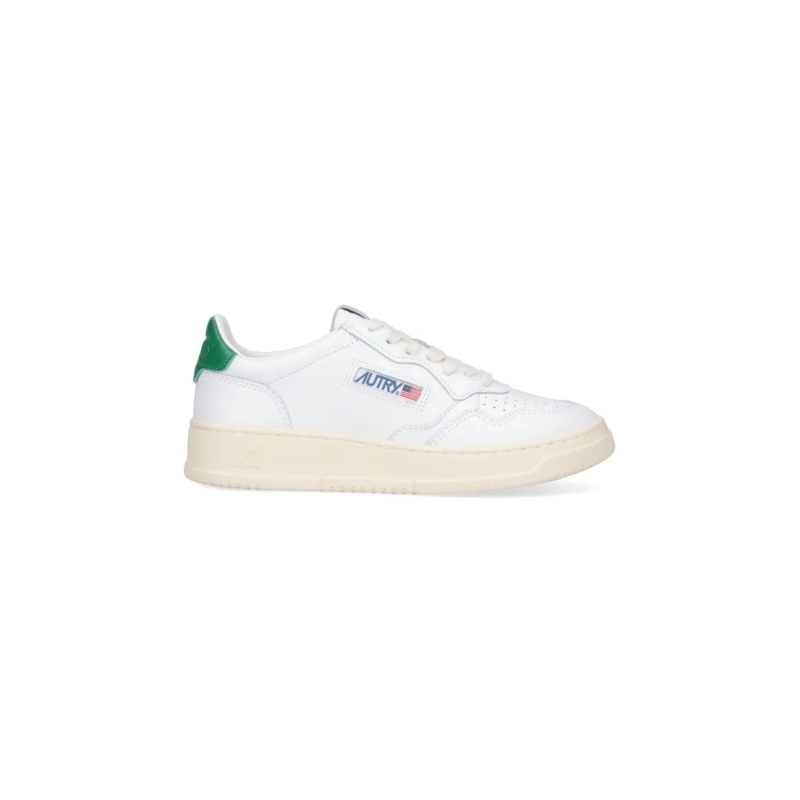 Autry International Lage-top sneaker Low-Top White Leather Sneakers With Multicolor Emb White