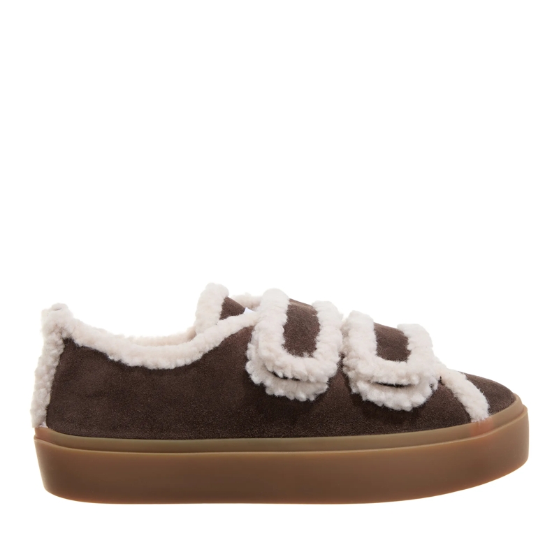 INUIKII Low-Top-Sneaker Shearling Low Velcro Dark Brown
