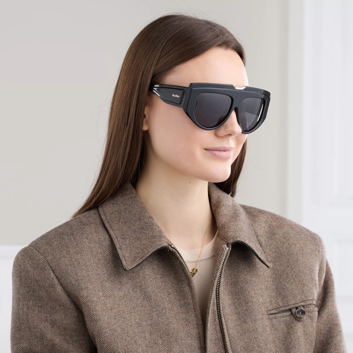 Shiny black sunglasses on sale