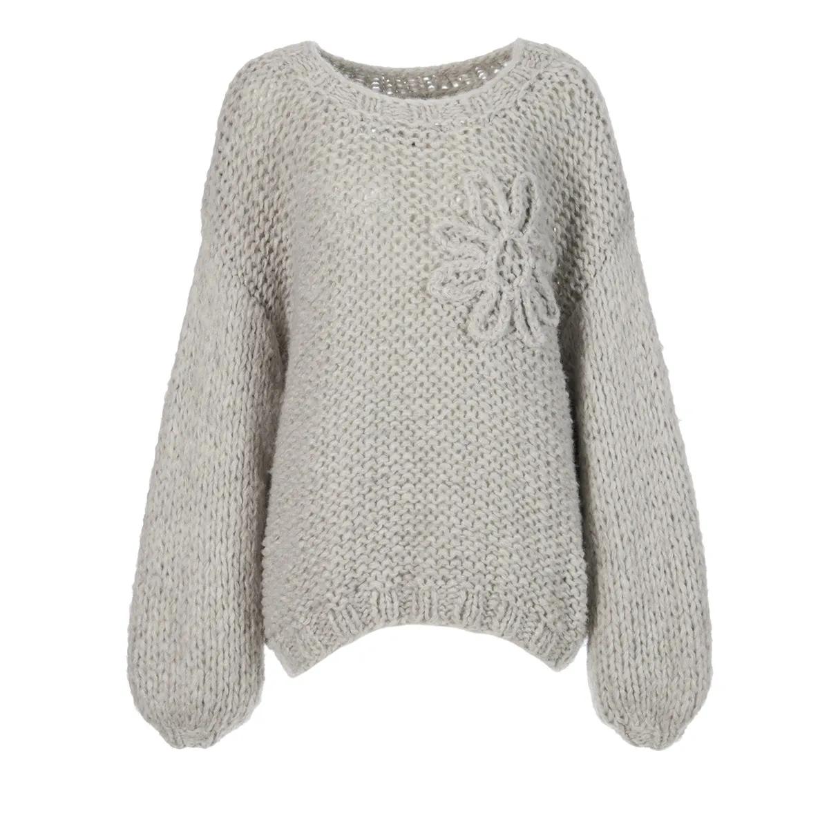 Thumbnail - Ella Silla - Puffarm Blume - Größe M/L - grau