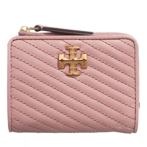 Tory Burch Kira Moto Quilt Bi-Fold Wallet Pink Magnolia Bi-Fold Portemonnaie